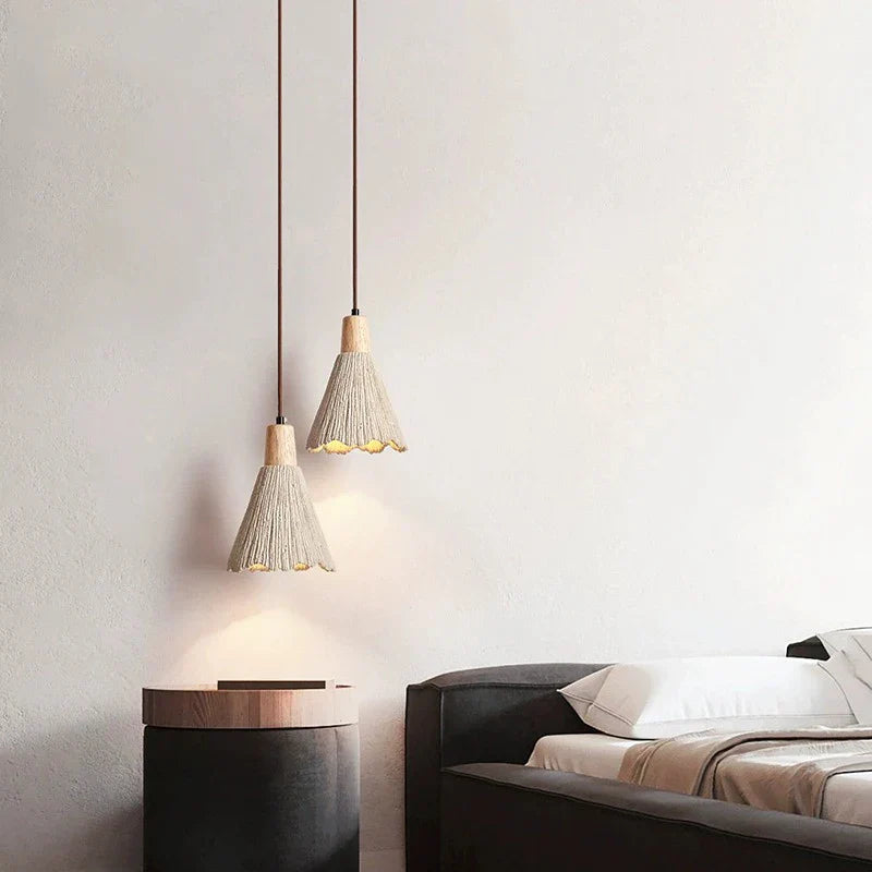 DecorBites™ LED Cement Pendant Lamp Creamy Style Wabi-sabi E27