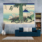 Decobites Ukiyo-E Kanagawa Landscape Tapestry: Japanese Scenery Wall Hanging for Aesthetic Home Decor