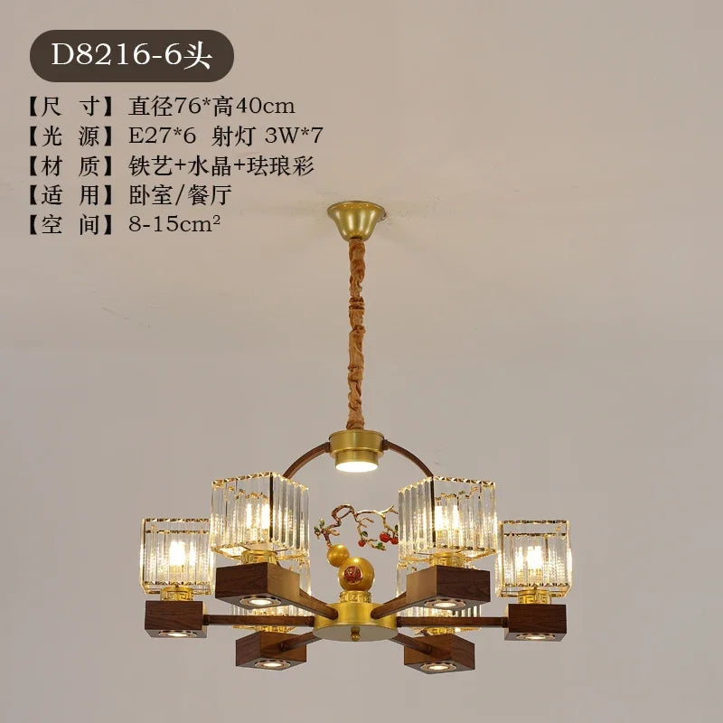 DecorBites™ Crystal Dining Room Chandelier with Spotlights for Hotel Club Ballroom