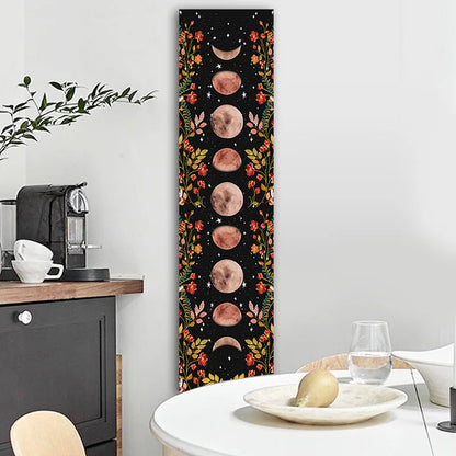 Decobites Moon Phase Flower Tapestry: Boho Wall Hanging & Home Decor