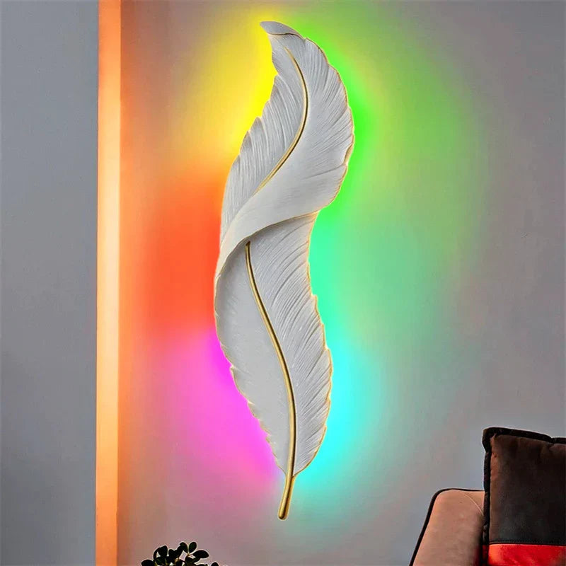 White Feather Wall Sconces