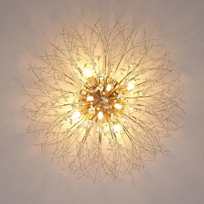 DecorBites™ Dandelion Crystal Chandelier LED Ceiling Light for Romantic Living Room & Bedroom