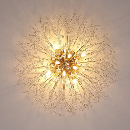 DecorBites™ Dandelion Crystal Chandelier LED Ceiling Light for Romantic Living Room & Bedroom