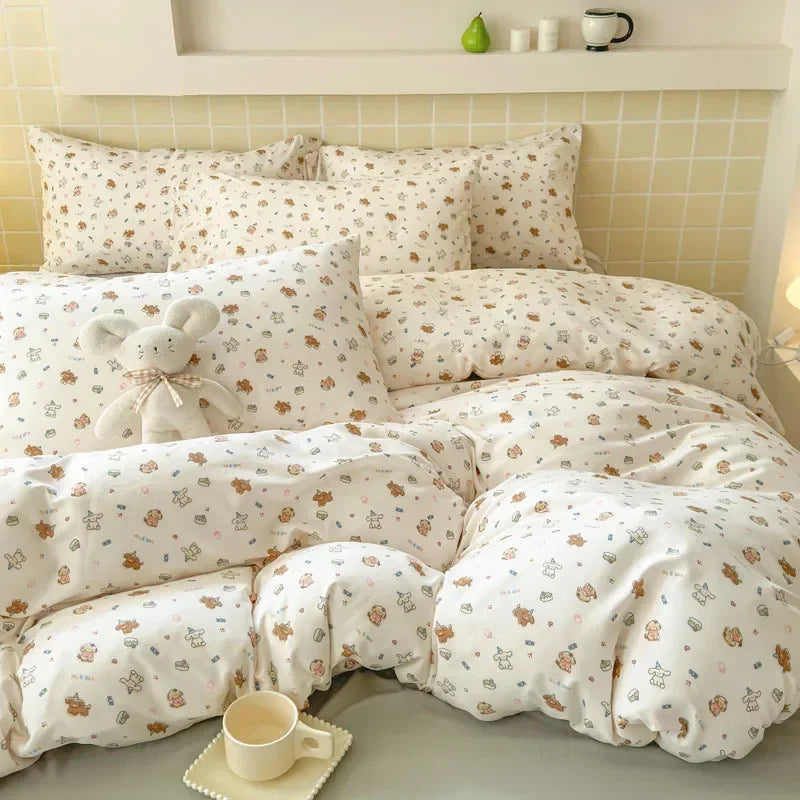 DecorBites™ Jacquard Double-Layer Yarn Fitted Sheet Set - Cloud Touch Soft Skin-Friendly Bedroom Decor