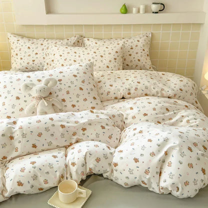 DecorBites™ Jacquard Double-Layer Yarn Fitted Sheet Set - Cloud Touch Soft Skin-Friendly Bedroom Decor