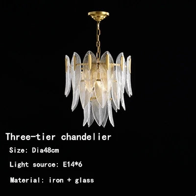 DecorBites™ Leaf Glass Pendant Lamp: Modern Luxury Crystal Suspension for Living Room, Restaurant, Bedroom.