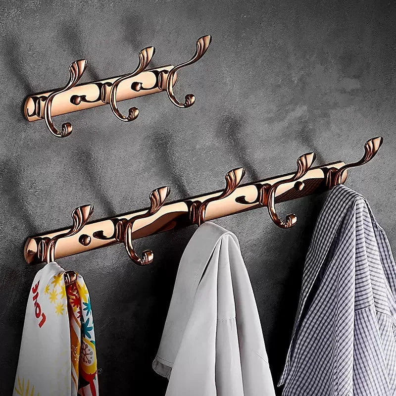 DecorBites™ Brass Gold Towel Hook: Wall Mount Bathroom/Kitchen Hanger