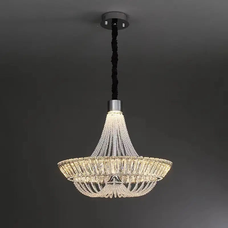 DecorBites™ Crystal Chandelier Chrome/Gold for Elegant Lighting in Living Room, Restaurant, Bedroom