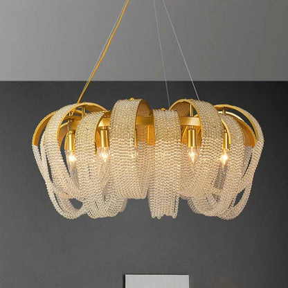 DecorBites™ Crystal Chandelier: Luxury Living Room and Bedroom Pendant Light Fixture