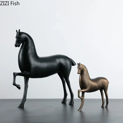 DecorBites™ Black Horse Sculpture Desk Decoration - Modern Minimalist Room Decor