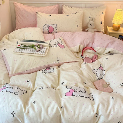 DecorBites™ Cartoon Printed Cotton Quilt Cover Set - Soft, Breathable, Colorfast Bedding