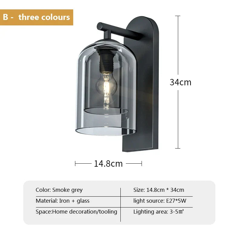 DecorBites™ Double Glass Wall Art Light - Luxury Nordic Style for Bedroom and Aisle Decor