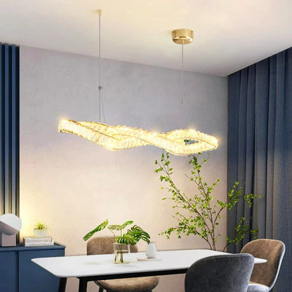 DecorBites™ Crystal Chandelier: Modern Hanging Pendant Light Fixture for Dining and Living Room