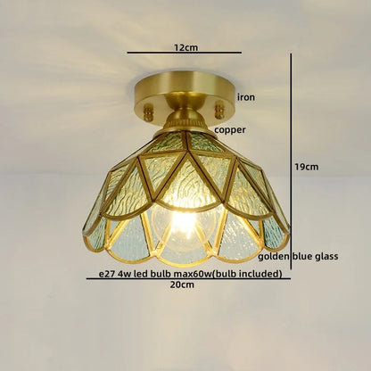 DecorBites™ Glass Copper LED Ceiling Light - Nordic Home Lighting Fixture