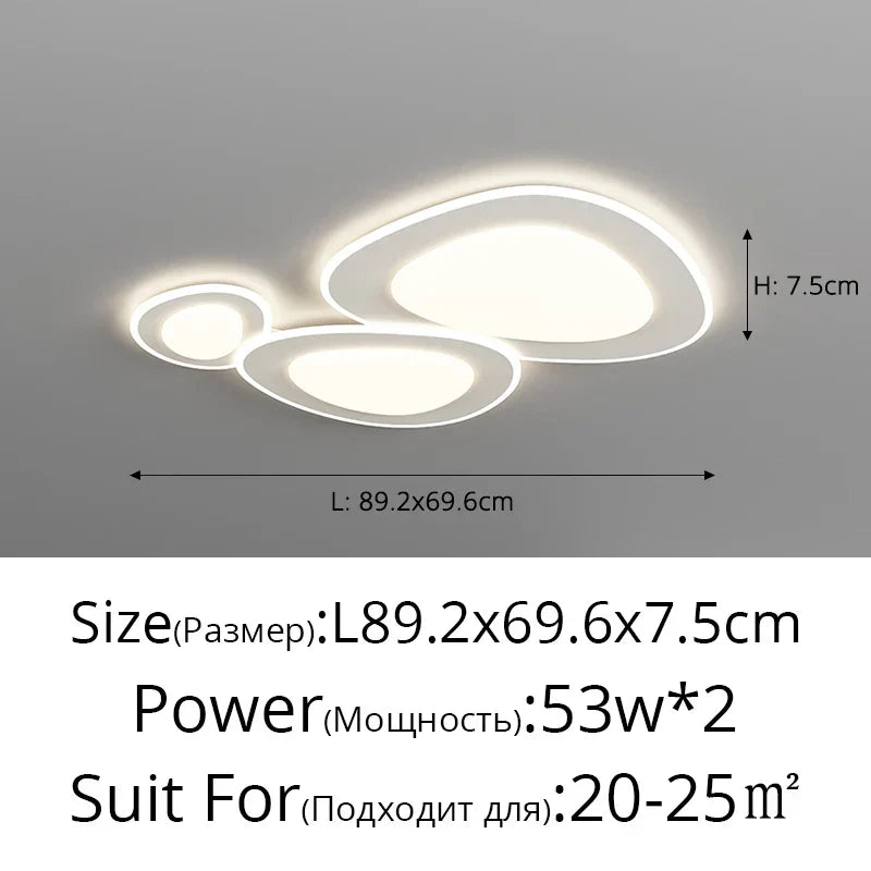 White Minimalist LED Chandelier C W110cm Design