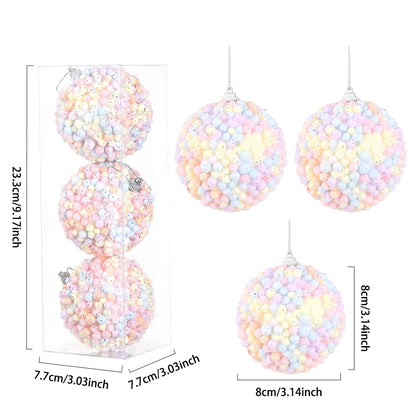 1Box Christmas Ball Ornament Balice Ice Cream Candy Shapes Xmas Tree Hanging  Pendants Home Party Navidad Christmas Decor 2024