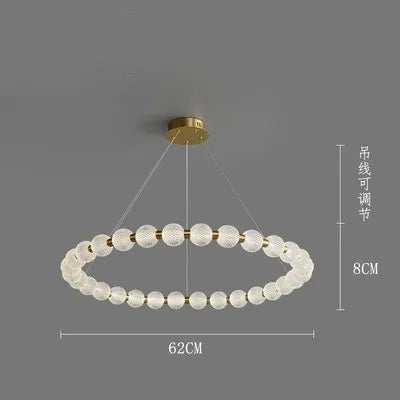 DecorBites™ Elegant Pearl Necklace LED Ceiling Chandelier for Living Room and Bedroom