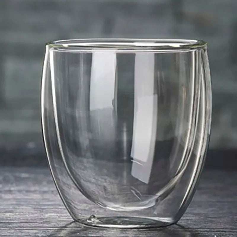 DecorBites™ Double Wall Glass Cup for Coffee Milk Juice Tea - High-resistance Drinkware