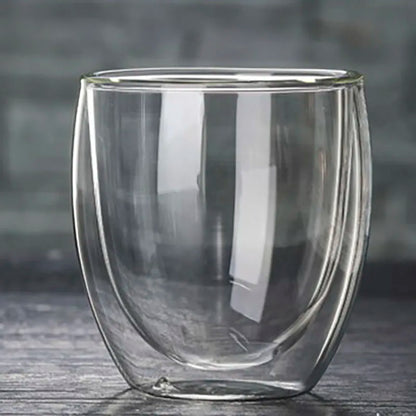DecorBites™ Double Wall Glass Cup for Coffee Milk Juice Tea - High-resistance Drinkware