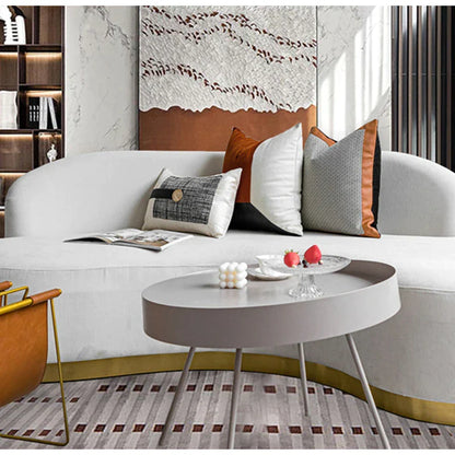 DecorBites™ Luxe Flannelette Leather Patchwork Cushion Covers for Modern Home Decor