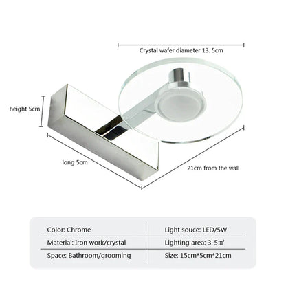 DecorBites™ مصباح حائط حمام بمرآة أكريليك LED 5 وات