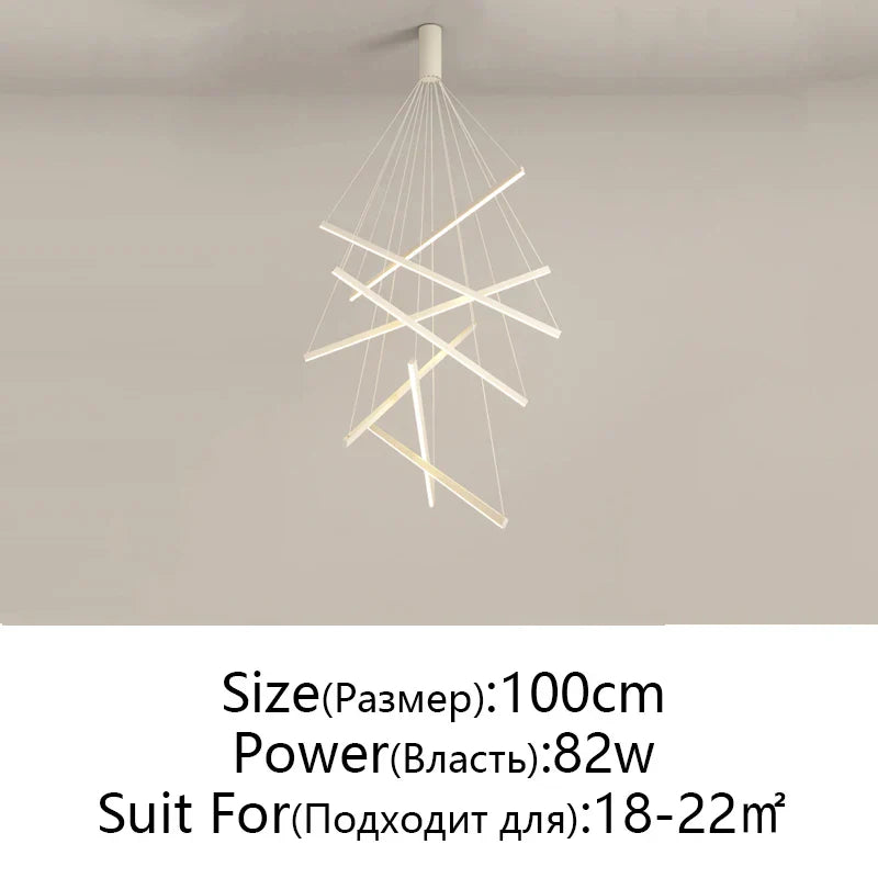 DecorBites™ LED Chandelier: Modern Luster Lighting for Stair Hall Bedroom Room Duplex Building