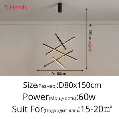 ثريا السقف المصنوعة من الألومنيوم من DecorBites™: إضاءة LED داخلية قابلة للتغيير على شكل درج مرتفع