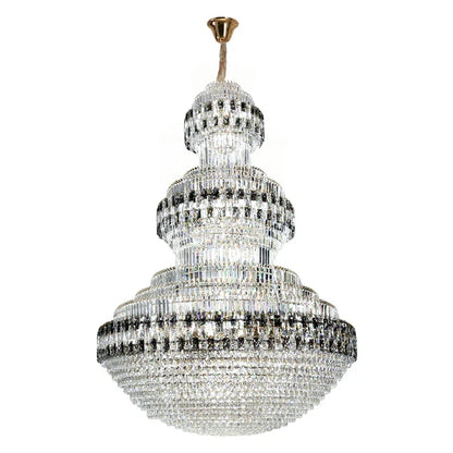 DecorBites™ Crystal Chandelier Luxury Duplex Building Hollow Luxury Lamp