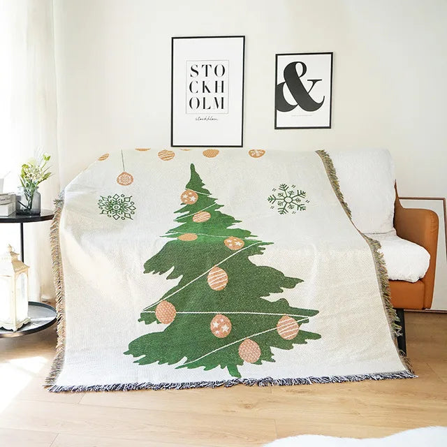DecorBites™ Christmas Tree Knitted Throw Blanket