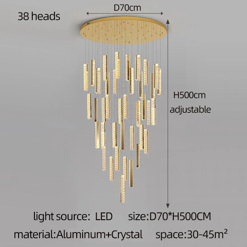 DecorBites™ Crystal Chandelier LED Mezzanine Dining Room Lighting