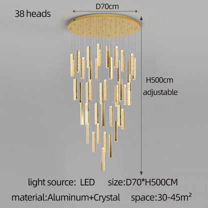 DecorBites™ Crystal Chandelier LED Mezzanine Dining Room Lighting