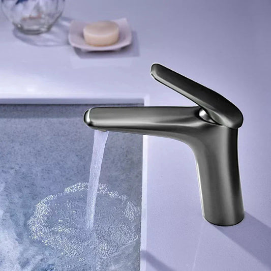 DecorBites™ Basin Faucet: Single Handle Mixer Tap in Black/Chrome/Grey/Gold with Hot Cold Water