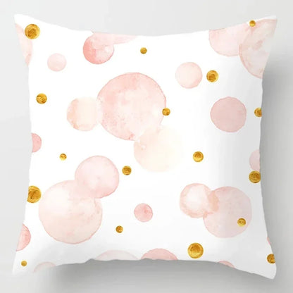 Pink Patterned Decobites Decorative Throw Pillow Cover for Car, Chair, Bed & Sofa