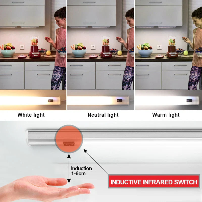 DecorBites™ LED Under Cabinet Lights PIR Motion Sensor Night Light