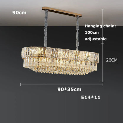 DecorBites™ K9 Crystal Gold Chandelier Lighting for Living Room