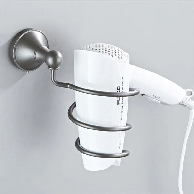 Juego de accesorios de baño DecorBites™ grises: toallero, portaescobillas, estante y jabonera.