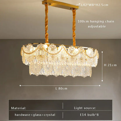 DecorBites™ Gold Pearl Pendant Chandelier - Living Room & Bedroom Decor
