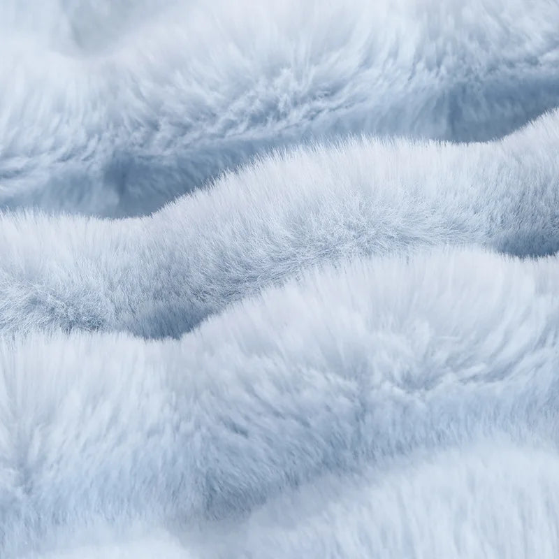 DecorBites™ Bubble Rabbit Velvet Blanket: Soft Plush Sofa Cover for All Seasons