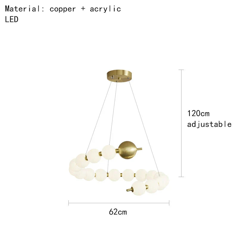 DecorBites™ Brass Round LED Pendant Lights Adjustable Wire Copper Aluminium Lamps