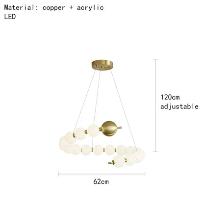 DecorBites™ Brass Round LED Pendant Lights Adjustable Wire Copper Aluminium Lamps