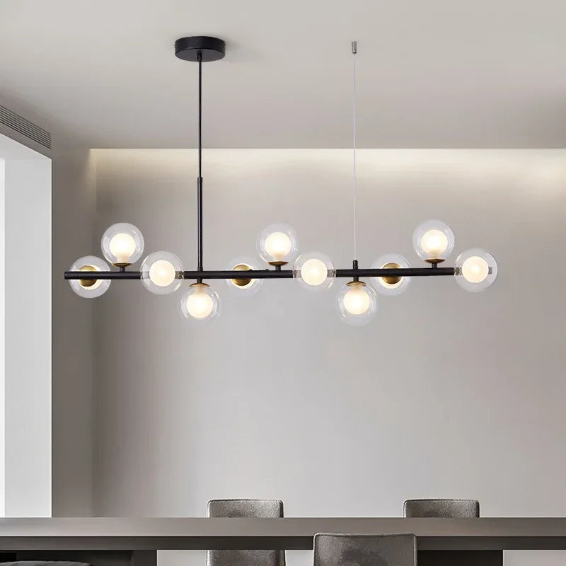 Lámpara colgante LED de bola de vidrio dorado Decorbites™ con 11 cabezales para cocina y comedor