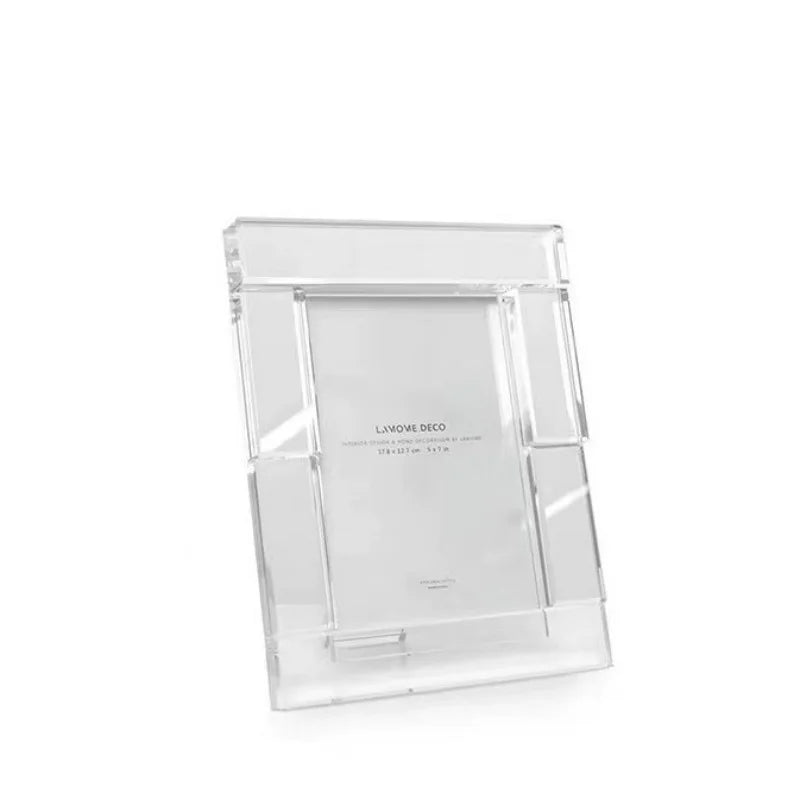 DecorBites™ Crystal Glass Cube Photo Frame for Desktop Decor - Home Decor Ornaments