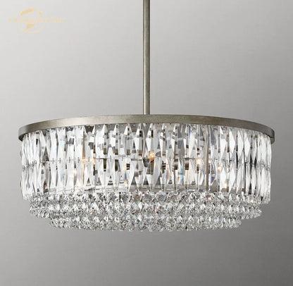 DecorBites™ Crystal Round Pendant Chandelier for Dining and Living Room