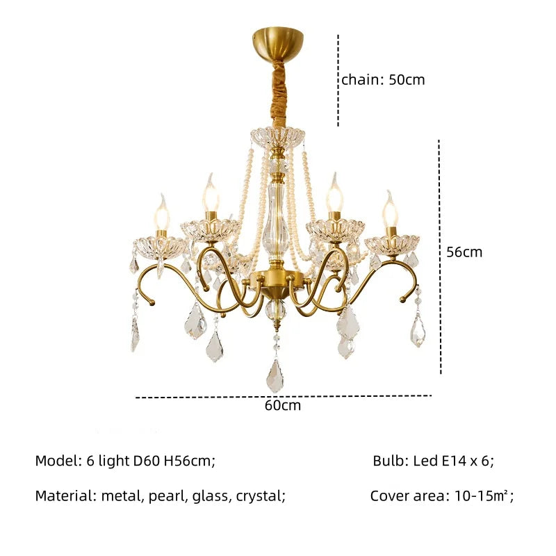 DecorBites™ Crystal LED Chandelier Living Room Luxury Lighting E14 Pendant Lamparas
