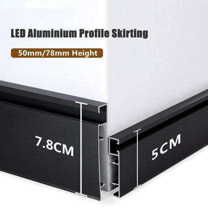 DecorBites™ LED Aluminium Profile Baseboard 1M/2M Linear Light Bar for Surface Mounted Skirting