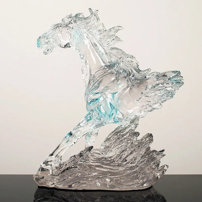 DecorBites™ Clear Horse Resin Sculpture Decorative Figurine Home Decoration