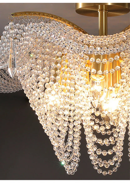 DecorBites™ Butterfly Crystal Bead Large Ceiling Chandelier for Living Room Dimmable Lighting