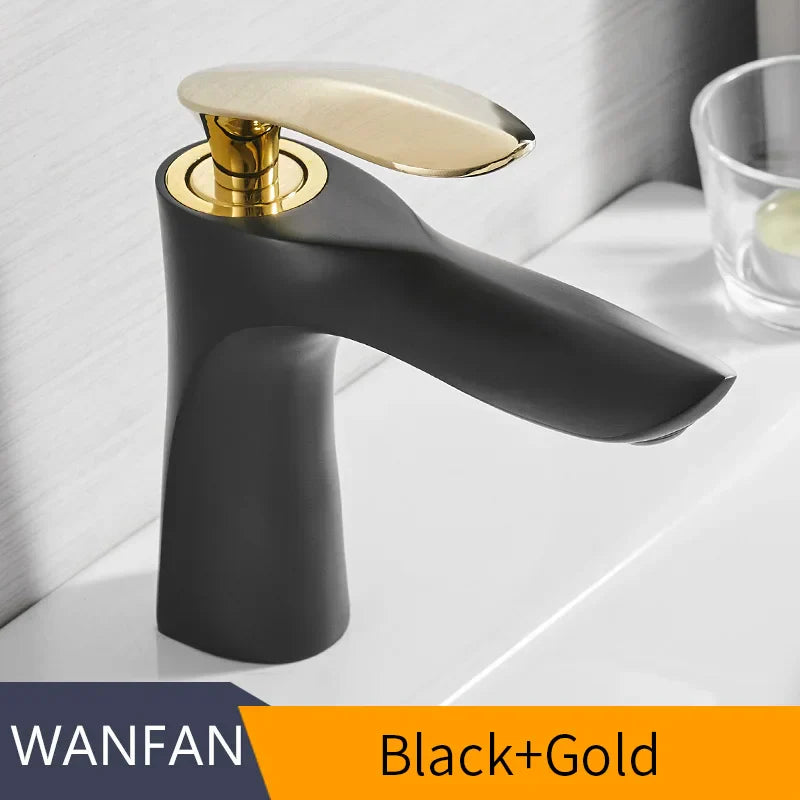 DecorBites™ Gold Waterfall Bathroom Faucet - Single Handle Basin Mixer Tap, Elegant Design