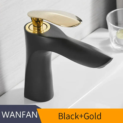 DecorBites™ Gold Waterfall Bathroom Faucet - Single Handle Basin Mixer Tap, Elegant Design