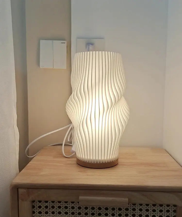 DecorBites™ French cream style 3D desk lamp ins internet red pleated bedroom bedside lamp study coffee shop card seat